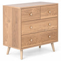 Airfind Wide Wooden Dresser with 4 Drawers for Bedroom Living Room, 110 Lbs Capacity, Engineered Wood Mdf, 31.5 Inch X 15.5 Inch X 30 Inch, Natural