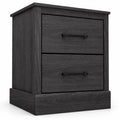 Airfind Wood Compact Floor Nightstand with Storage Drawers, 66 lbs Capacity, Engineered Wood Zinc Alloy Frame, 18.5 x 16 x 21.5 Footprint