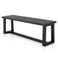 Airfind Wood Dining Bench with Metal Frame and Adjustable Footpads, 56.5 Inch x 16.5 Inch x 18 Inch Weight Footprint, Black