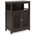Airfind Wood Freestanding Bathroom Storage Cabinet with Double Shutter Door, 77 lbs Capacity, P2 MDF Frame, 23.5in x 12in x 31.5in Footprint, Brown