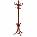 Airfind Wood Standing Hat Coat Rack with Umbrella Stand, 22 lbs Capacity, 16in x 16in x 73in Footprint, Brown