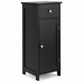 Airfind Wooden Bathroom Floor Storage Cabinet with Drawer and Shelf, 22 lbs Capacity, MDF Frame, 14 Inch x 12 Inch x 34.5 Inch Footprint, Black