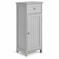 Airfind Wooden Bathroom Floor Storage Cabinet with Drawer and Shelf, 22 lbs Capacity, MDF Frame, 14 Inch x 12 Inch x 34.5 Inch Footprint, Gray