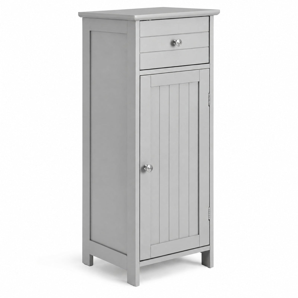 Airfind Wooden Bathroom Floor Storage Cabinet with Drawer and Shelf, 22 lbs Capacity, MDF Frame, 14 Inch x 12 Inch x 34.5 Inch Footprint, Gray