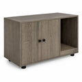 Airfind Wooden Cat Litter Box Enclosure Hidden Litter Box Furniture with Scratching Board, Engineered Board MDF Frame, Oak