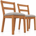 Airfind Wooden Dining Chair Set of 2 Farmhouse Kitchen Chair with Upholstered Seat, 400 lbs Capacity, Rubber Wood Frame, Brown