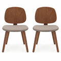 Airfind Wooden Dining Chair Set of 2 with Bentwood Frame and Padded Seat, 330 lbs Capacity, Bentwood Frame, 19in x 20in x 32in Footprint, Walnut