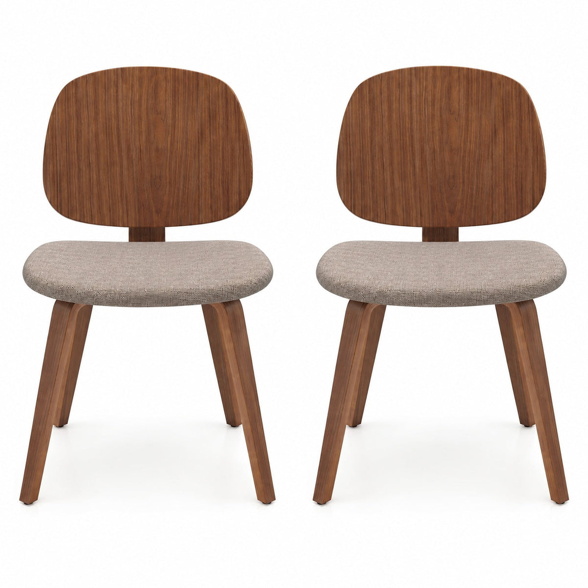 Airfind Wooden Dining Chair Set of 2 with Bentwood Frame and Padded Seat, 330 lbs Capacity, Bentwood Frame, 19in x 20in x 32in Footprint, Walnut
