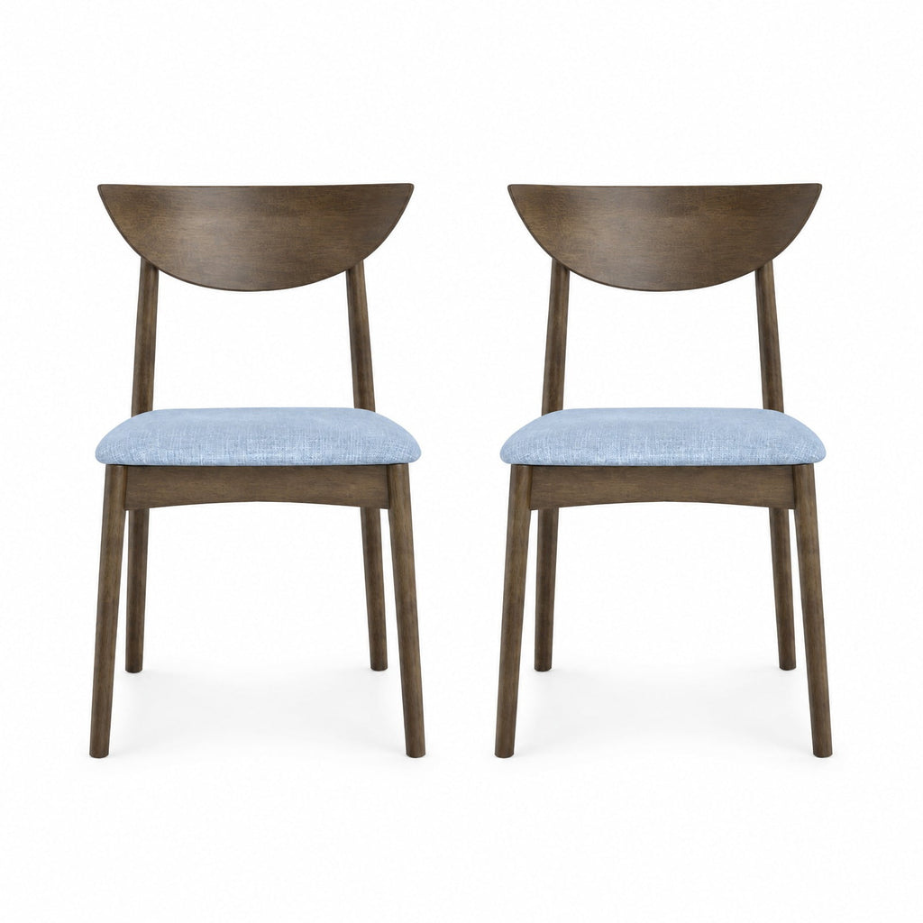 Airfind Wooden Dining Chair Set of 2 with Rubber Wood Leg, Brown, Brown+Gray, for Everyday Home Use, for Easy Setup, for Everyday Use