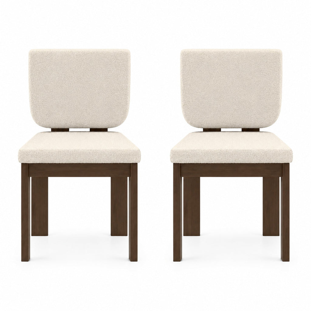 Airfind Wooden Dining Chair Set of 2 with Rubber Wood Leg for Home Office Living Room, Chair 265 lbs Capacity, Rubber Wood Sherpa Sponge Frame
