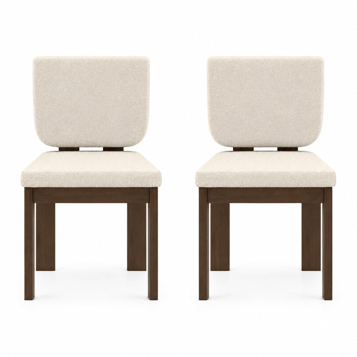 Airfind Wooden Dining Chair Set of 2 with Rubber Wood Leg for Home Office Living Room, Chair 265 lbs Capacity, Rubber Wood Sherpa Sponge Frame