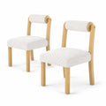 Airfind Wooden Dining Chair with Rubber Wood Frame and Cylinder Back Set of 2, 330 lbs Capacity, 20 Inch x 23.5 Inch x 34 Inch Footprint, White