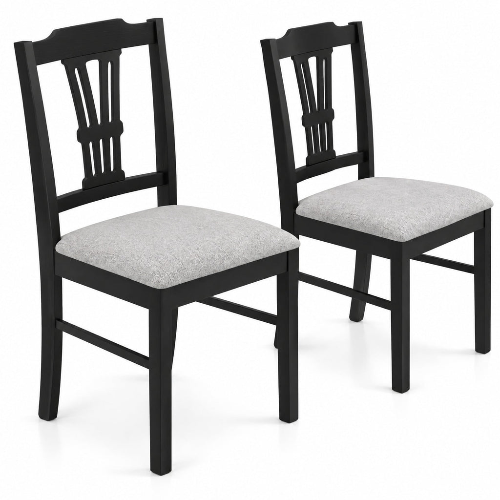 Airfind Wooden Dining Chairs Set of 2 Upholstered Kitchen Chairs with Solid Rubber Wood Frame, Chair 330 lbs Capacity, 18.5 x 17 x 35 Footprint