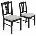 Airfind Wooden Dining Chairs Set of 2 Upholstered Kitchen Chairs with Solid Rubber Wood Frame, Chair 330 lbs Capacity, 18.5 x 17 x 35 Footprint