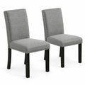 Airfind Dining Chairs Set of 2 Upholstered Accent Chairs with Bent Wood Legs and Nailhead Trim for Kitchen Cafe, 400 lb, Gray