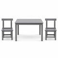 Airfind Wooden Kids Table and 2 Chairs Set with Anti-slip Foot Pads, Rubber Wood Acacia Wood MDF Frame, 30 x 30 x 22 inch Footprint, Gray