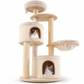 Airfind Wooden Kitten Tower with Sisal Scratching Posts and 2 Condos, 33 lbs Capacity, Plywood Sisal Plush Sponge Bamboo Engineered Board MDF Frame