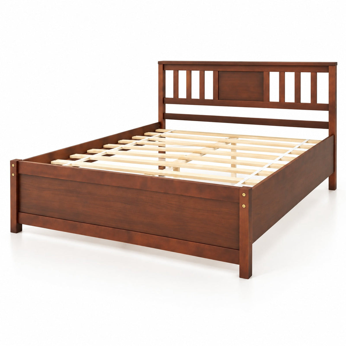 Airfind Wooden Platform Bed with Headboard and Wood Slat Support, 440 lbs Capacity, Pine Wood MDF Plywood Twin Frame, Wood
