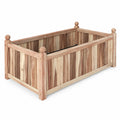 Airfind Wooden Raised Garden Bed Natural Acacia Wood Rectangular Planter Box with Liner, 110 lbs Capacity, Acacia Wood Frame, Natural
