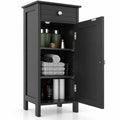 Airfind Wooden Storage Free-Standing Floor Cabinet with Drawer and Shelf, 132 lbs Capacity, MDF Frame, 14in x 12in x 34.5in Footprint, Black