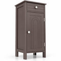 Airfind Wooden Storage Free-Standing Floor Cabinet with Drawer and Shelf, 132 lbs Capacity, MDF Frame, 14in x 12in x 34.5in Footprint, Brown
