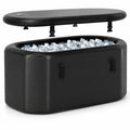 Airfind XL 129 Gal Oval Ice Bath Tub with Cover and Hand Pump for Athletes, 800 lbs Recommended Pressure 8 PSI Capacity, PVC Frame, Black