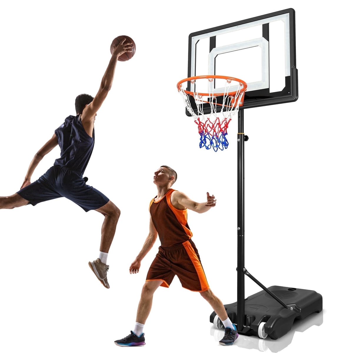Airfind Kids Basketball Hoop Portable 5-7ft Adjustable 32in Backboard with Wheels