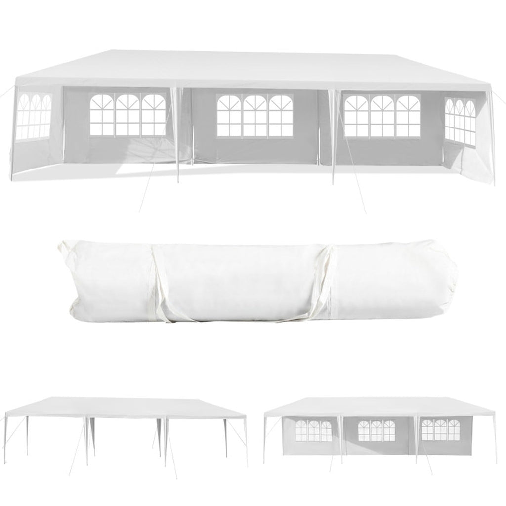 Airfind 10ftx30ft Party Canopy Tent, 5 Sidewalls, White