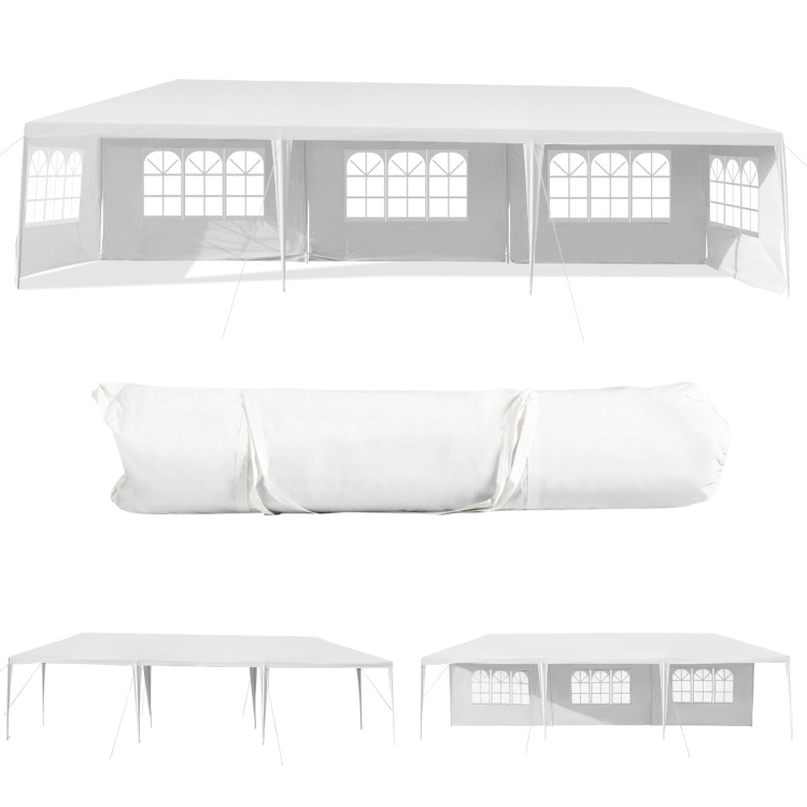 Airfind 10ftx30ft Party Canopy Tent, 5 Sidewalls, White