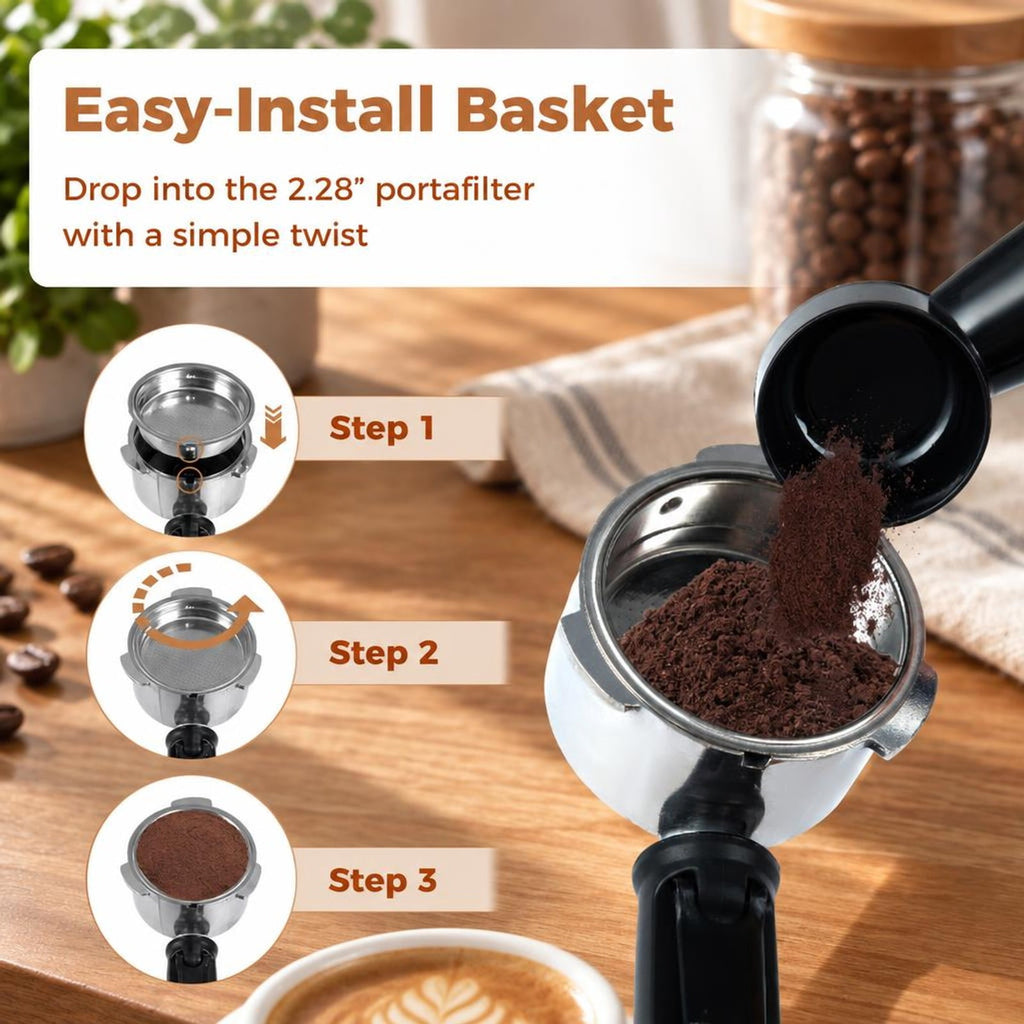 Airfind Espresso Machine 20 Bar Compact Stainless Steel Coffee Maker with Milk Frother, PP ABS Stainless Steel for Convenient Everyday Use, Silver