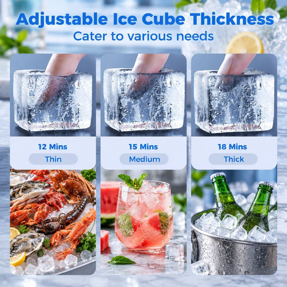 Airfind Commercial Ice Maker with 25 lbs Storage Capacity for Home Bar Cafe, Stainless Steel Galvanized Steel Frame, Silver