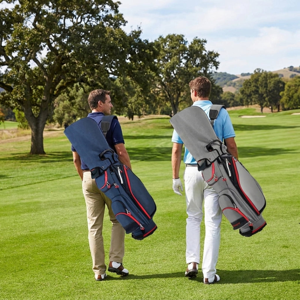 Airfind 14-Way Golf Cart Bag with Insulated Cooler Pocket and 10 Storage Pockets for Sports Equipment and Cold Drinks, Navy