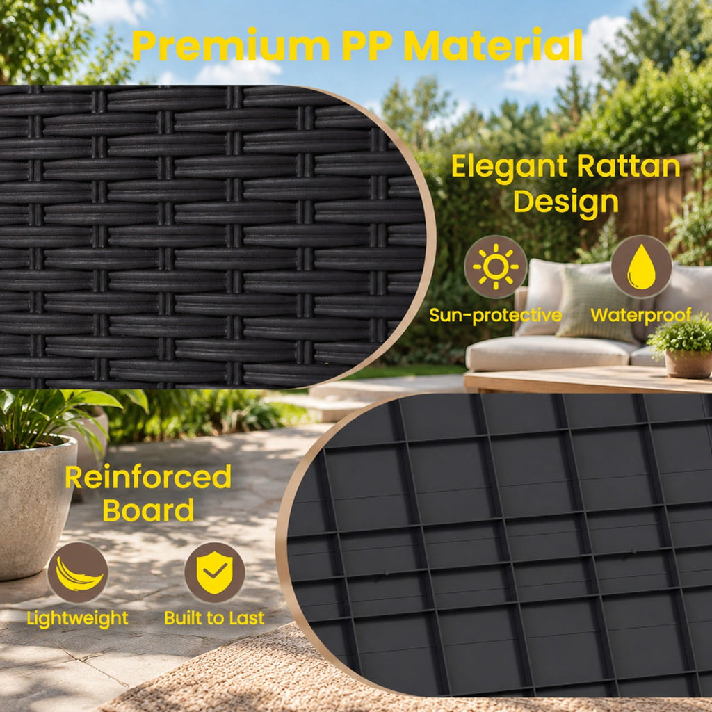 Airfind 25 Gallon Outdoor Storage Box with Rattan Patterns, 180 lbs Capacity, PP Frame, 23 x 17 x 21 Footprint, Brown