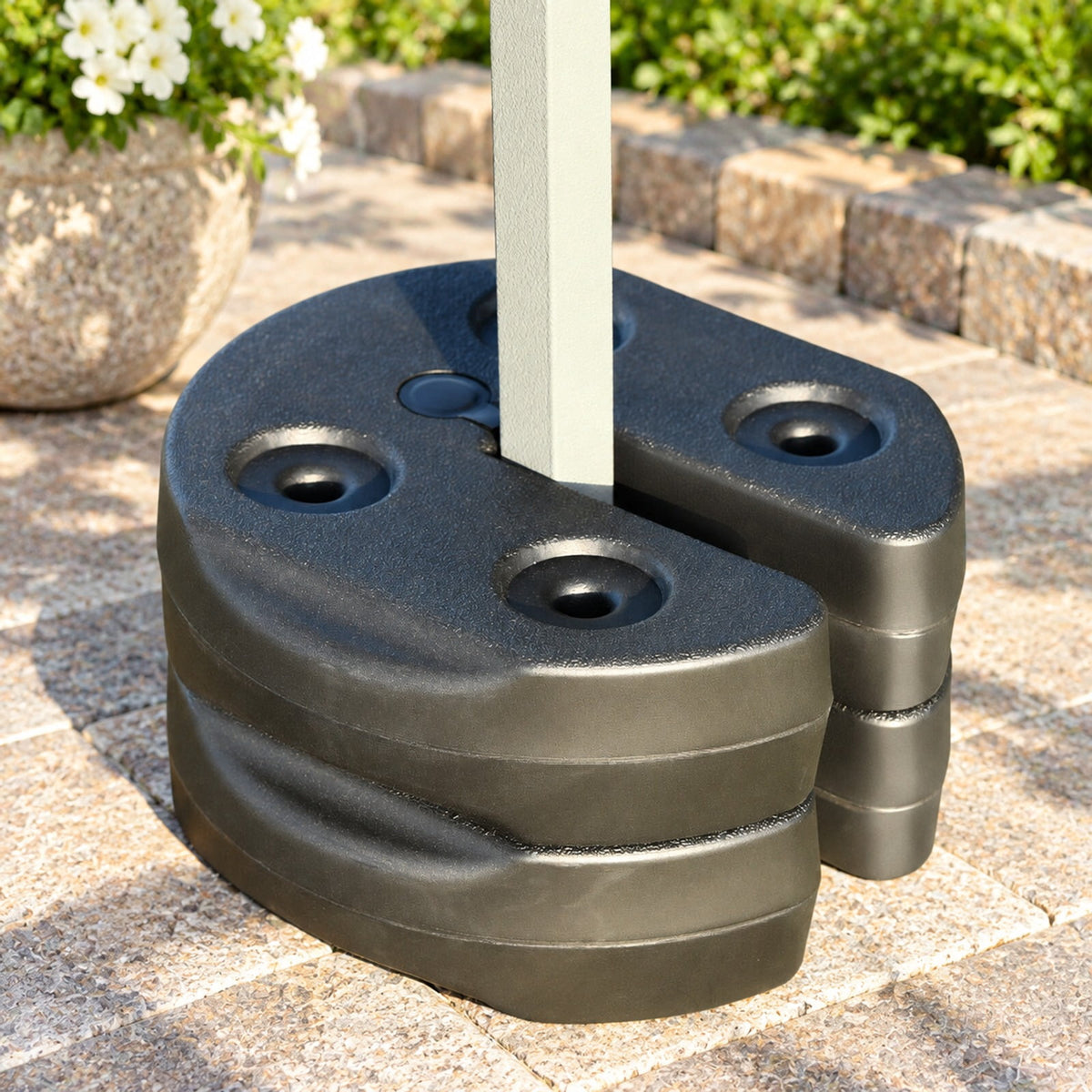 Airfind Set of 6 Canopy Weights 30lbs Weight Plate Kit with No, PE Frame, 9.5x 9.5x 2.75 Footprint, Black