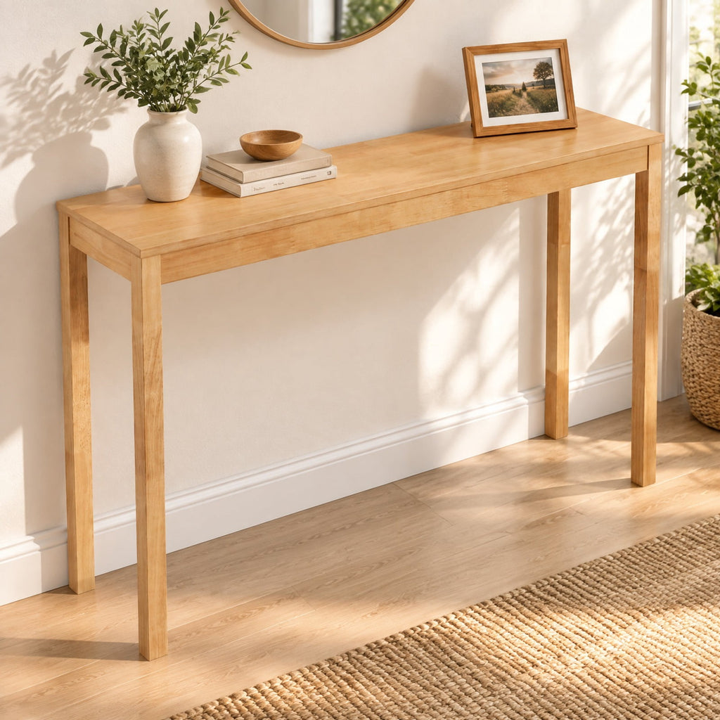 Airfind Wooden Console Table Modern Farmhouse Sofa Table with Thickened Top, 132 lbs Capacity, Rubber Wood MDF Frame, 48 x 12 x 32 Footprint