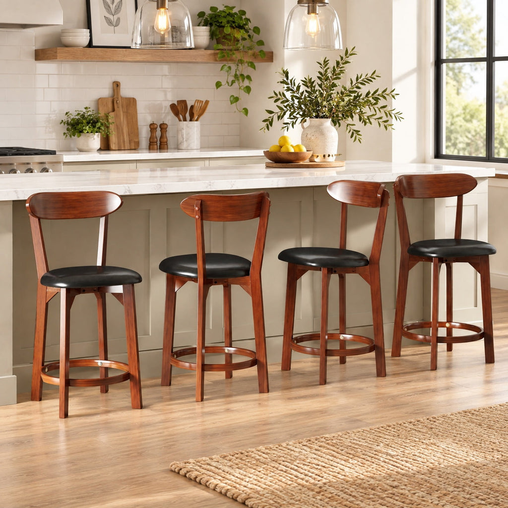 Airfind Set of 2 24 Inch Modern Armless Upholstered Cushioned Seat Island Dining Chairs for Kitchen, 275 lbs Capacity, 16.5 x 19 x 40 Footprint