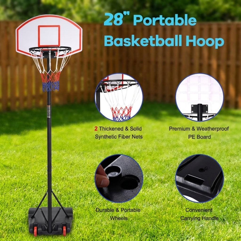 Airfind Portable Basketball Hoop with Adjustable Height and Stabilizing Weighted Base for Driveway and Outdoor Family Play, Black
