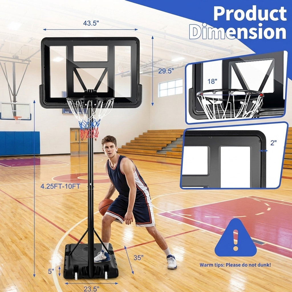 Airfind Portable Basketball Hoop Adjustable Height with Wheels