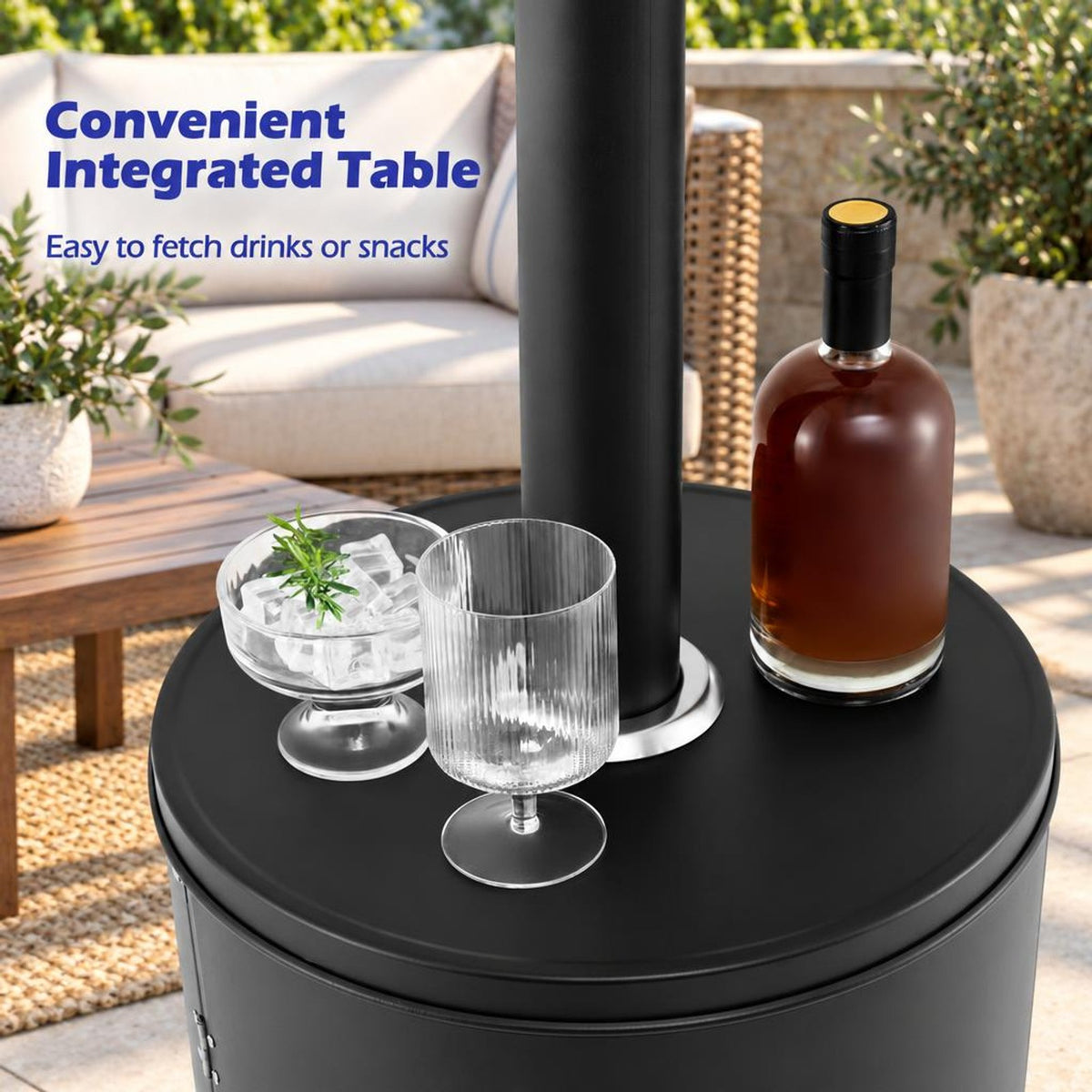 Airfind 50000 BTU Propane Patio Heater with Round Table Design, Aluminum 304 Stainless Steel Metal Frame, 32 x 87 Footprint, Black