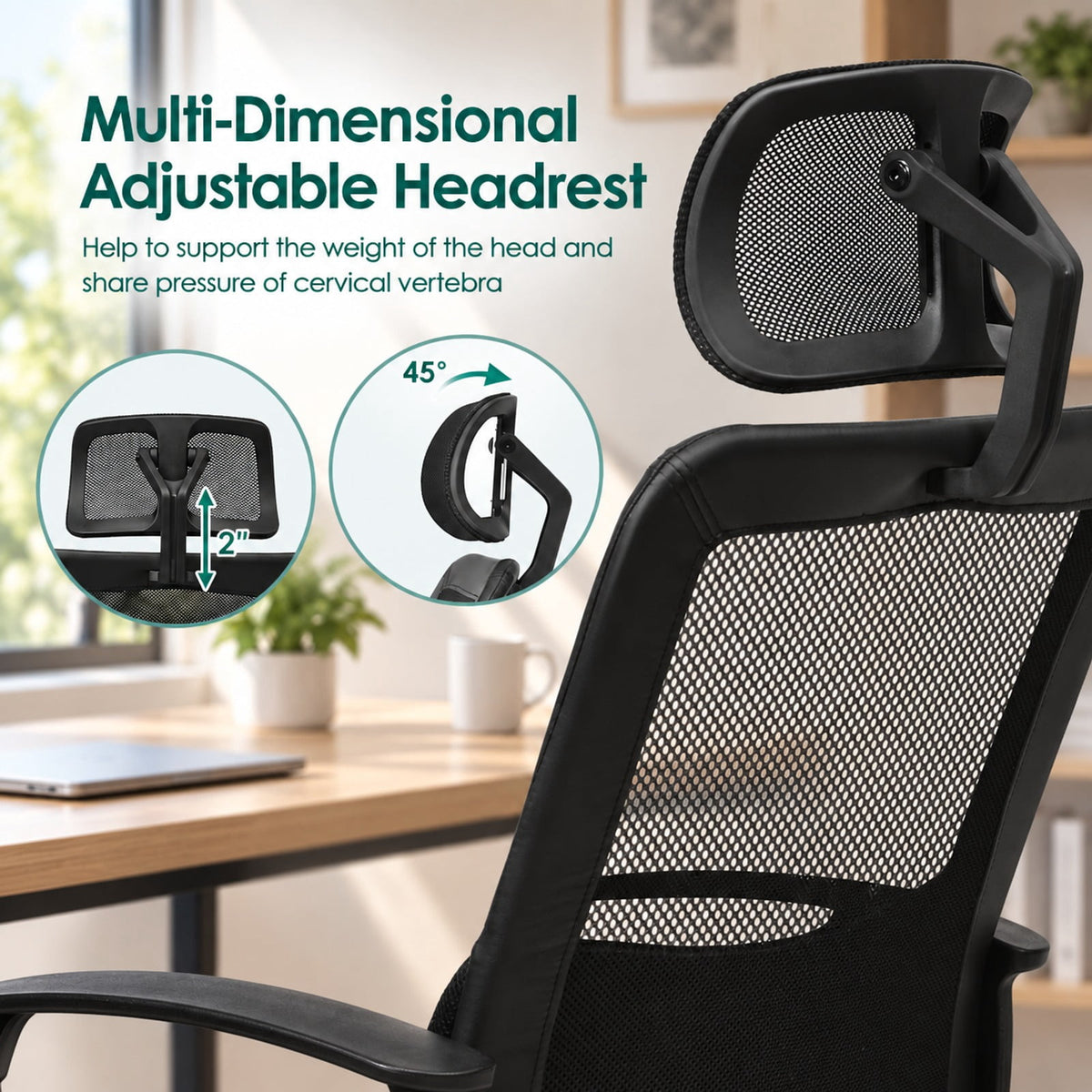 Airfind Mesh Office Chair High Back Ergonomic Swivel Chair, 265 lbs Capacity, Mesh PP PU steel sponge Frame, Black