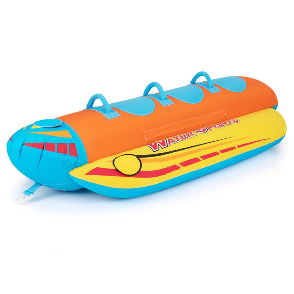 Airfind Inflatable Banana Boat for 3 Riders with EVA-Padded Seats, Yellow