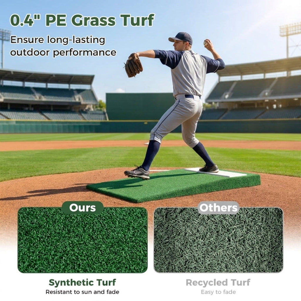 Airfind Portable Pitching Mound with EVA Plate, Synthetic Turf and Carry Handle for Backyard Practice