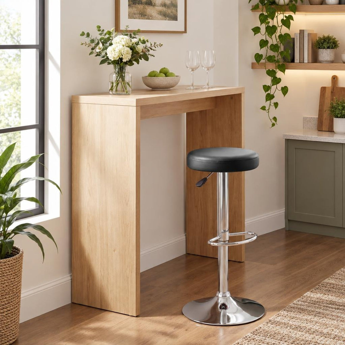 Airfind Height, adjustable Bar Stool with 360° Swivel for Kitchen and Dining, Black, 25.5 in, 33.5 in height adjustment for a flexible and perfect fit