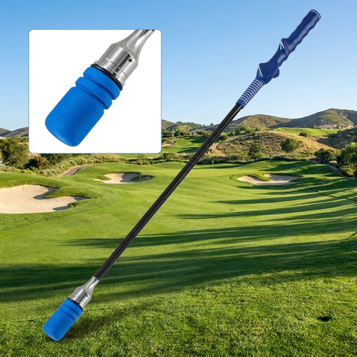 Airfind Foldable Golf Hitting Mat with Chipping Net, 3 Practice Balls, Anti-Slip Rubber Base and Portable Storage, Blue