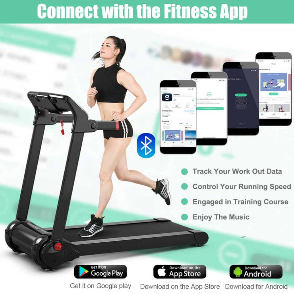 Airfind 3HP Folding Cardio Treadmill with Audio Console, Red