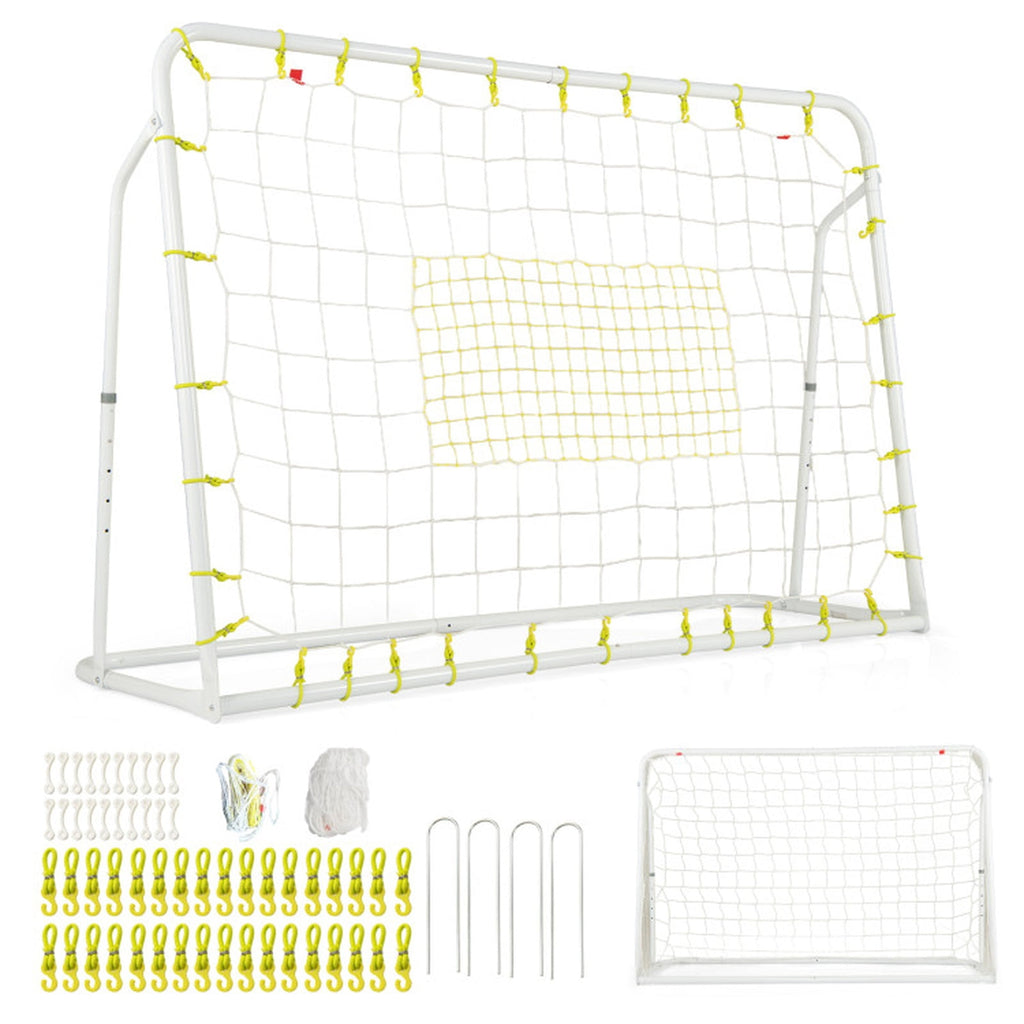 Airfind 2-in-1 Soccer Rebounder Goal with Adjustable Height, White