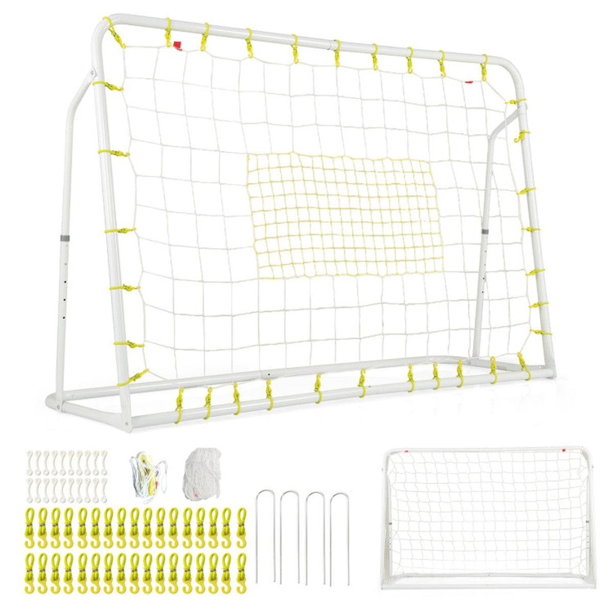 Airfind 2-in-1 Soccer Rebounder Goal with Adjustable Height, White