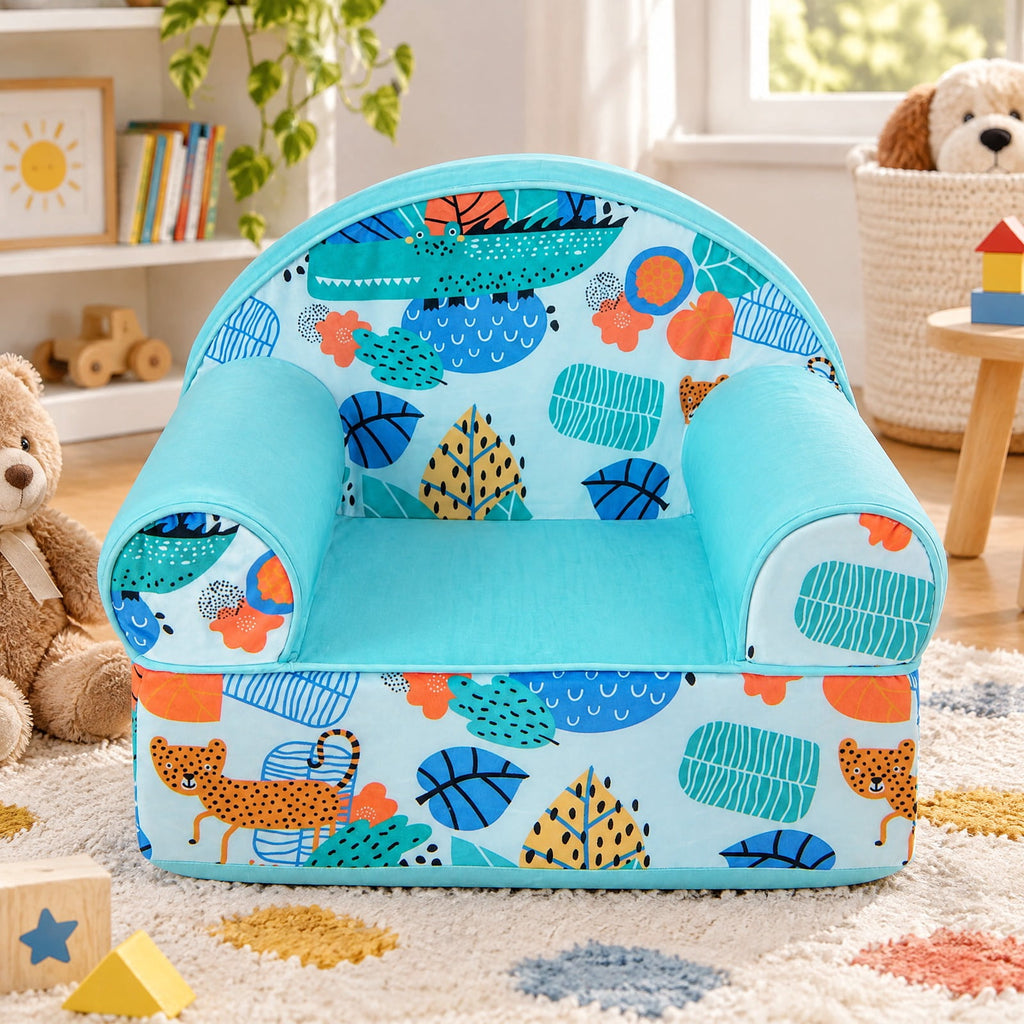 Airfind Kids Armchair with Plush Velvet Cover and Soft Sponge Filling, 110 lbs Capacity, Velvet Fabric Sponge Frame, 25.5 Inch x 17.5 Inch x 20.5 Inch Footprint