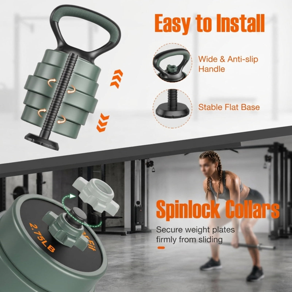 Airfind Adjustable Dumbbell Set with Connector Barbell and Kettlebell Conversion and Foam Grip Handles for Home Gym Full Body Workouts, Black