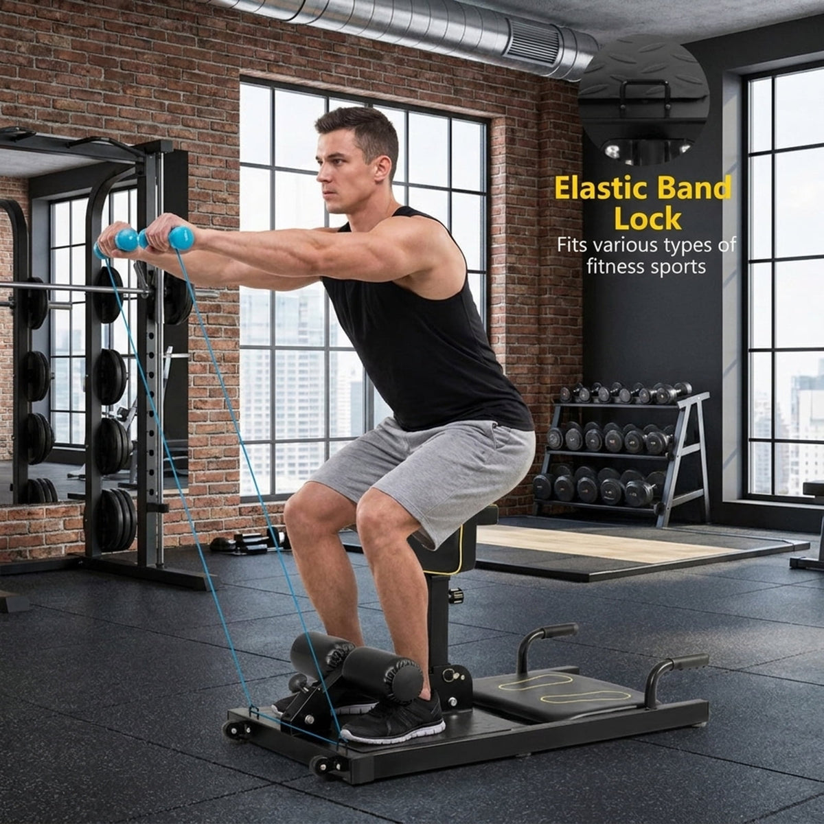 Airfind 8-in-1 Multifunction Squat Home Gym Station, Black